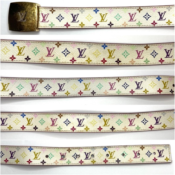 ✨✨✨✨ SOLD ✨✨✨✨ Louis Vuitton Authentic RARE Takashi Murakami Multicolor Belt - Picture 5 of 9